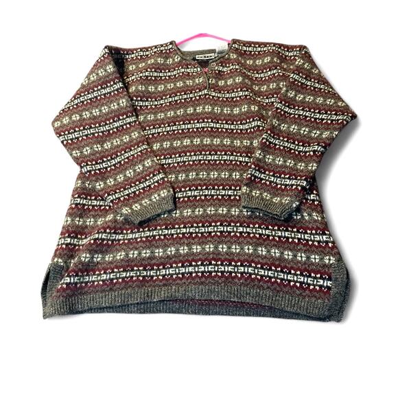 Vintage Nordstrom BP Sweater Shetland Multi Striped Wool Size Large Men's - Picture 3 of 6